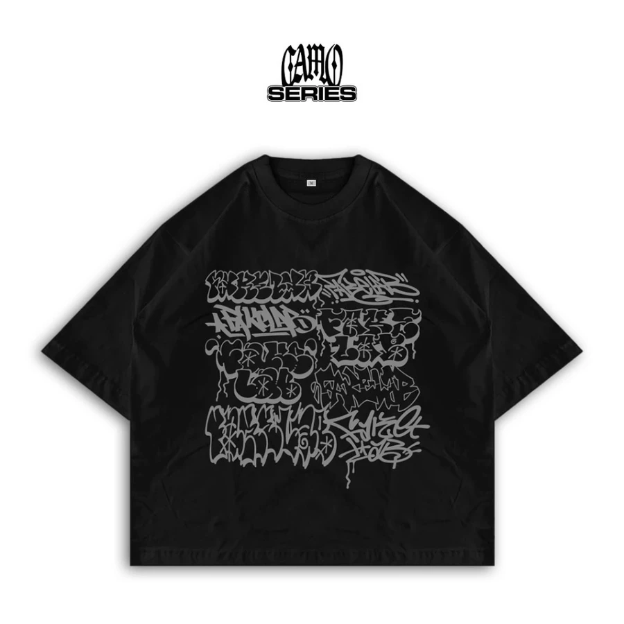 Boxy Throw Pack Camo Black Tshirt