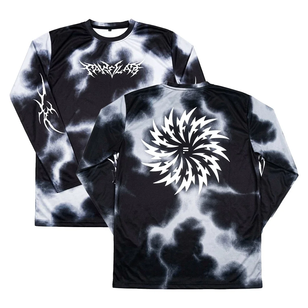 Tribal Unisex Jersey Long Sleeve Tie Dye Black Running 100gsm 