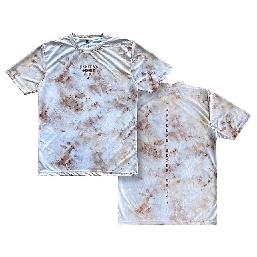 Rust Unisex Jersey Tie Dye Cream Brown Running 100gsm