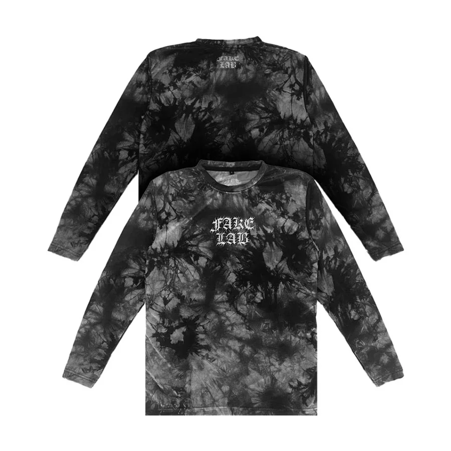 Obscura Unisex Jersey Long Sleeve Tie Dye Black Running 100gsm